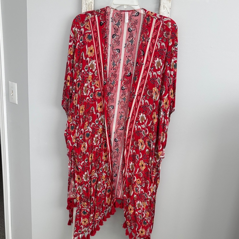 Red Floral Kimono
